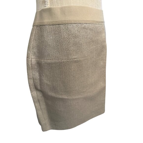 Tan Textured Mini Skirt With Back Zipper Closure Size 8 - Picture 3 of 9